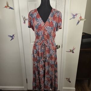 Knox Rose Red Floral High-Low Maxi Dress Size L